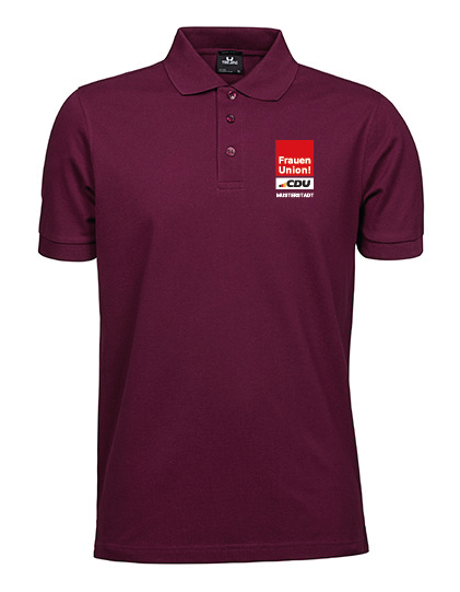 Unisex Polo, Aubergine mit Druck des FU-Logos und Ihrem Ortsverband